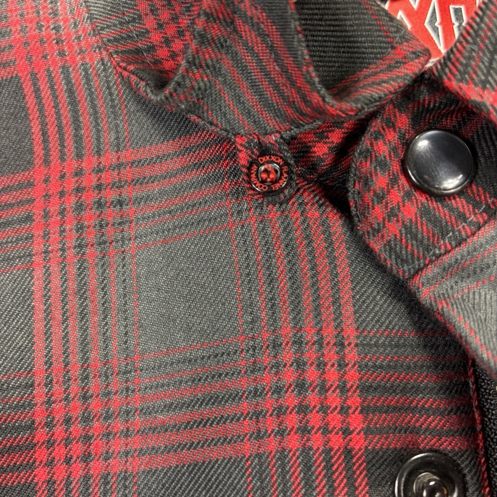 Dixxon Flannel Co Jacket Mens L The Forge Quilt Lined Snap Zip Shacket Red Gray - Picture 11 of 16